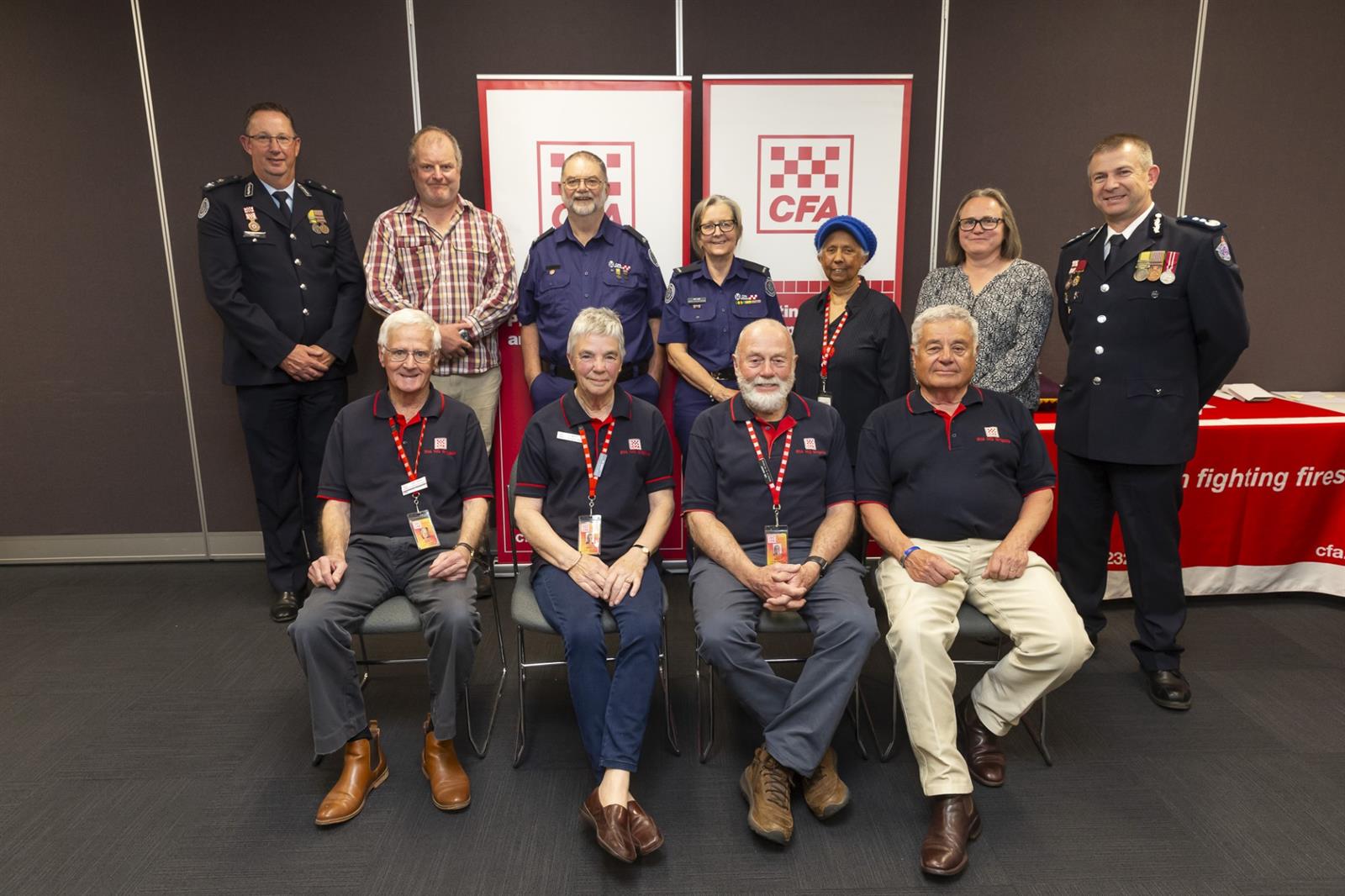 Members of D14 HQ Brigade, ACFO Geoff McGill and DCO Rohan Luke